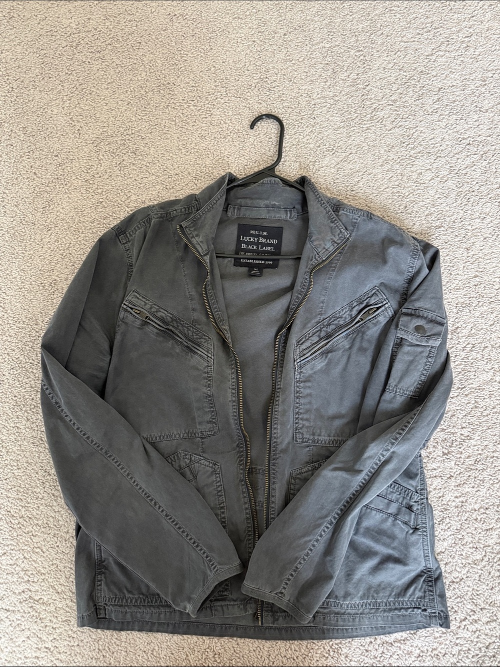 Lucky Brand Men’s Gray Military Field Jacket - Black Label